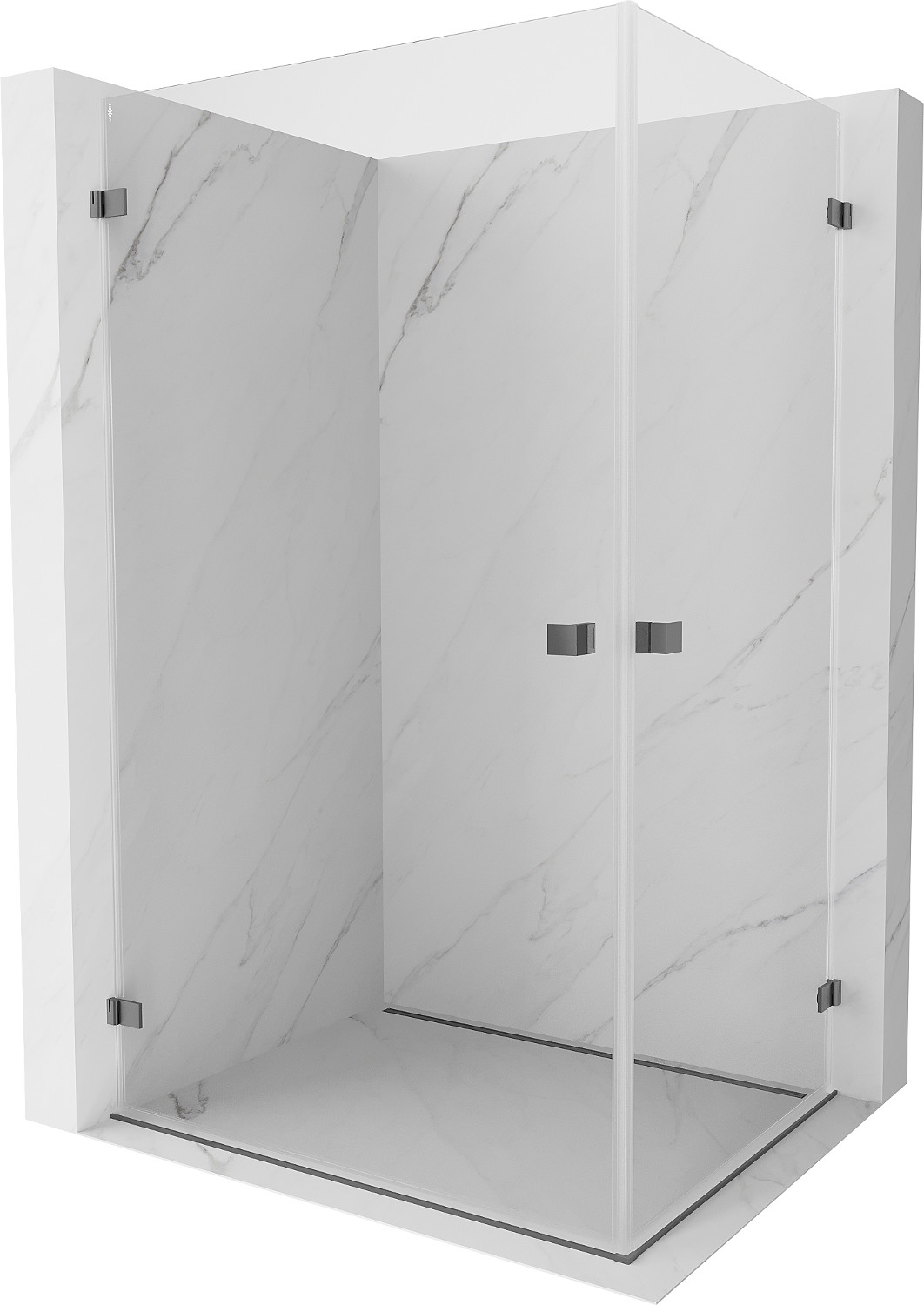 Mexen Lunar-B Duo kabina prysznicowa uchylna 95 x 75 cm, transparent, gun metal - 832-095L-075P-95-00